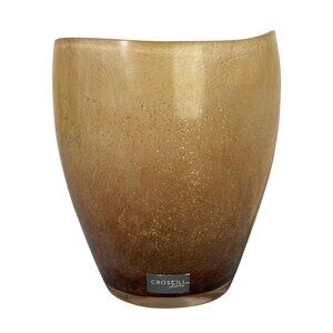 Vintage Croscill Lucite Acrylic Amber And Gold Sparkly Glitter Trash Bin Can